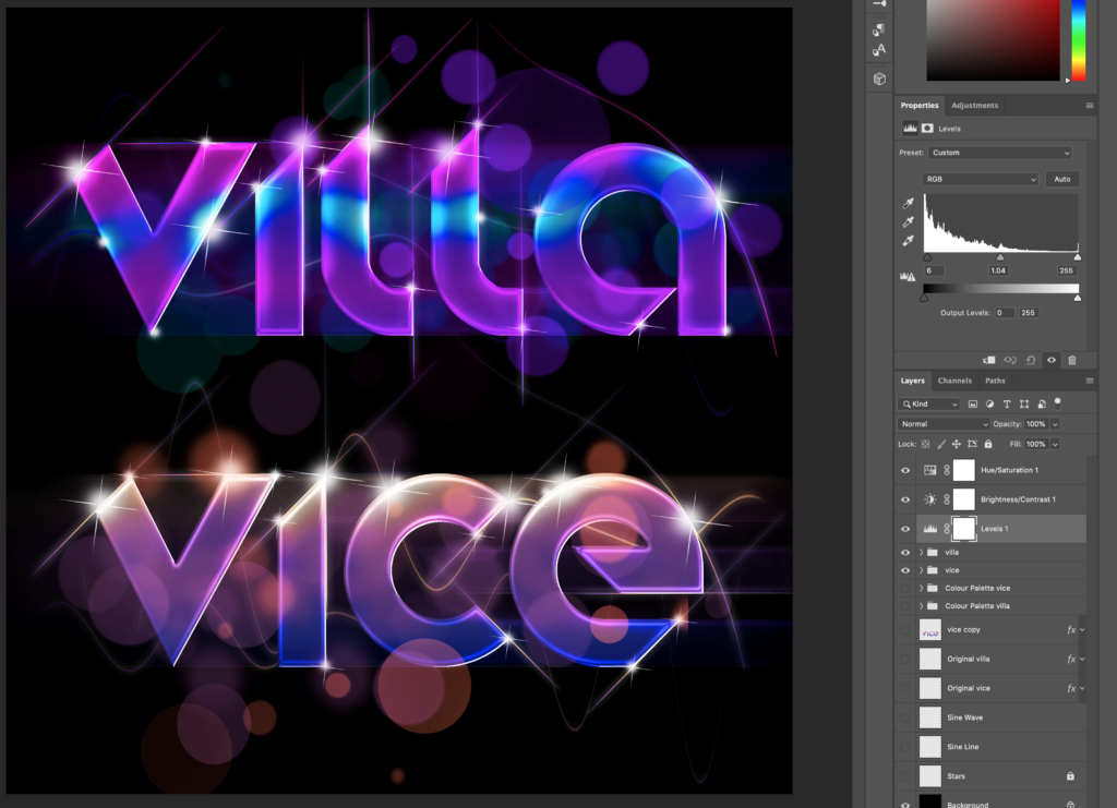 Layer adjustments to the overall image VILLA VICE